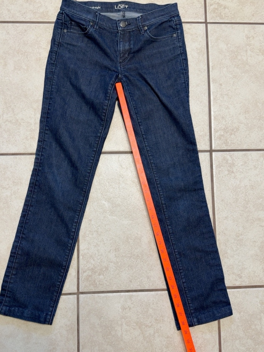 LOFT Modern Straight Dark Wash Jeans Size 26/2 - Picture 5 of 6